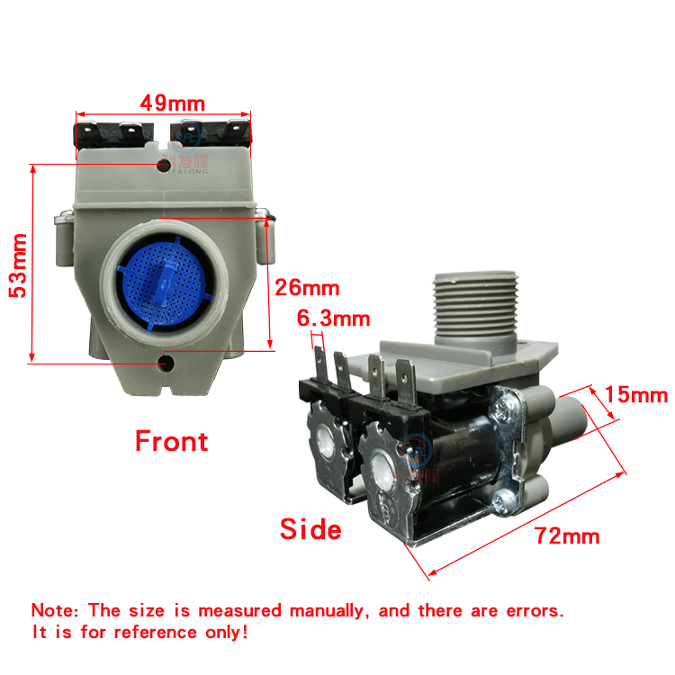 Nylon double head inlet valve solenoid valve switch used for commercial washing machine